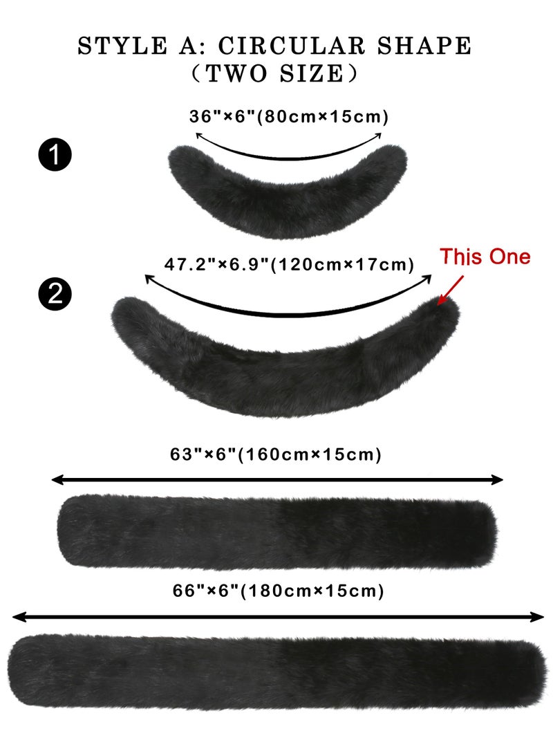 LA CARRIE Women's Faux Fur Collar Scarf Wrap Shawl Cold Winter Warmer(Black,120cm,47.2in) - Image 3